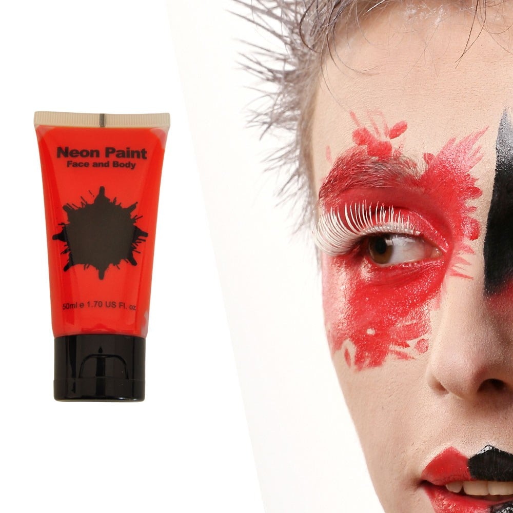 Halloween Kırmızı Neon Yüz ve Vücut Boyası 50 ml Hallooween Aksesuarları KostümPartim® | Halloween Kırmızı Neon Yüz ve Vücut Boyası 50 ml | Korku Makyajı Face Paint