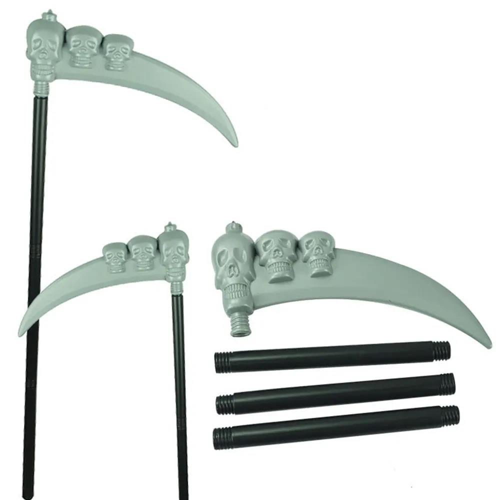 Halloween Orak Kurukafalı Azrail Orağı Plastik Tırpan Hallooween Aksesuarları Halloween Orak Kurukafalı Azrail Orağı - KostümPartim®