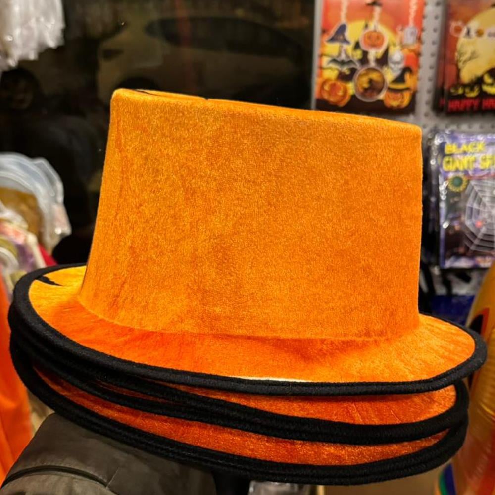 Halloween Perili Ev Baskılı Kadife Silindir Şapka Şapkalar Halloween Perili Ev Baskılı Kadife Silindir Şapka - KostümPartim®