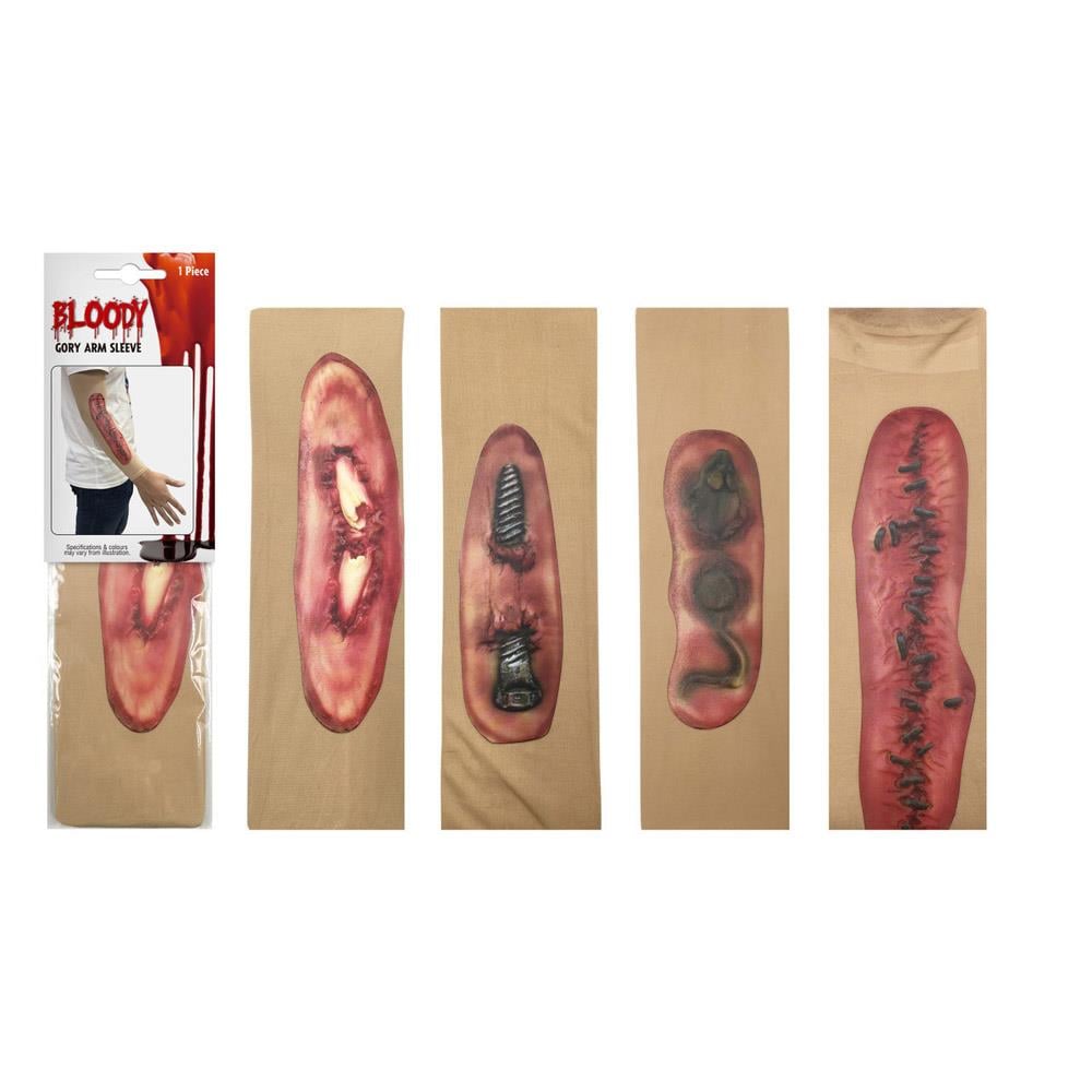 Halloween Yaralı Kol Çorabı, Dövmeli Çorap Hallooween Aksesuarları KostümPartim® Zombi Isırığı Kol Dövmesi Kolluk – Halloween Sahte Dövme Sleeve | Korku Temalı Cosplay Aksesuarı