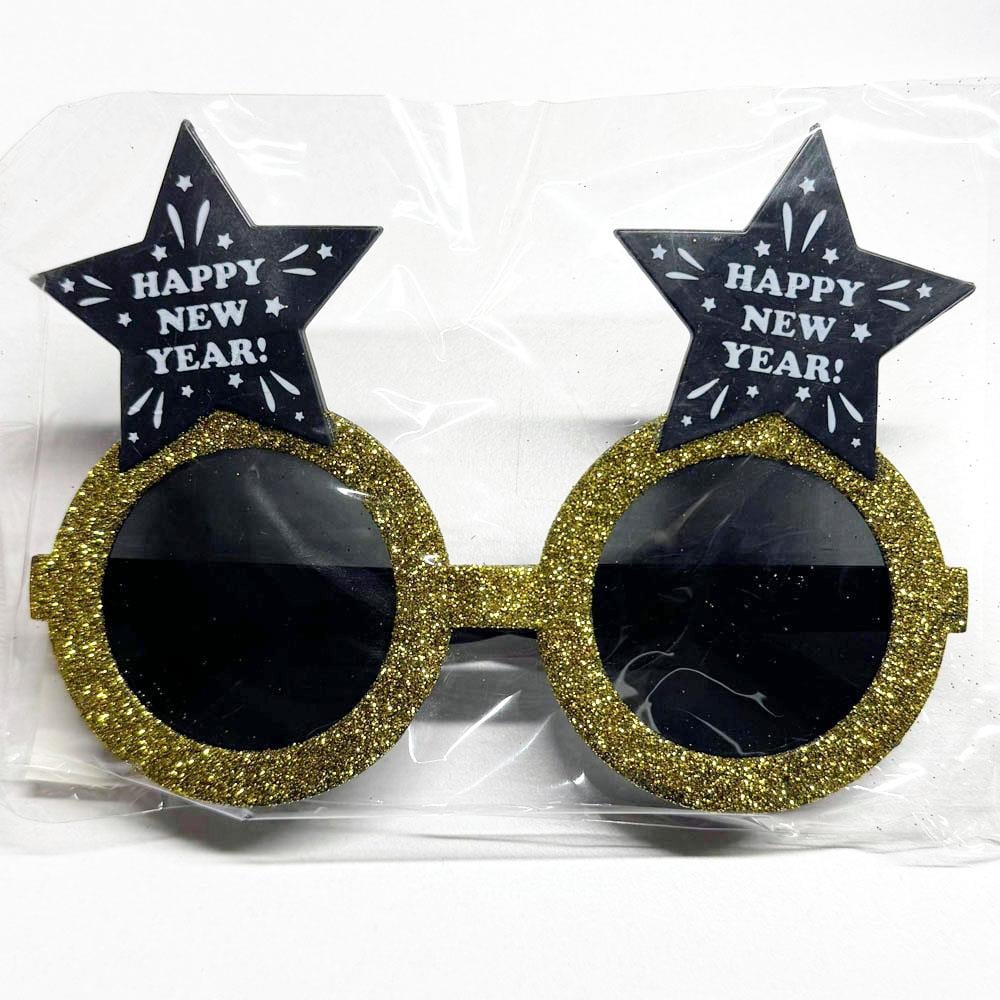 Happy New Year Altın Simli Yıldızlı Gözlük Yılbaşı Parti Malzemeleri KostümPartim® Happy New Year Altın Yıldızlı Gözlük - Yılbaşı Şıklığı Sizinle!