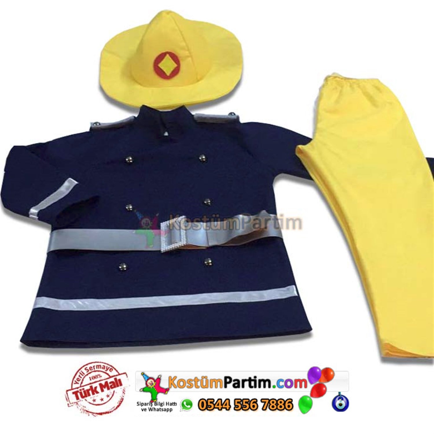 İtfaiyeci Sam Kostümü Çocuk Fireman Sam KıyafetiMeslek Kostümleri