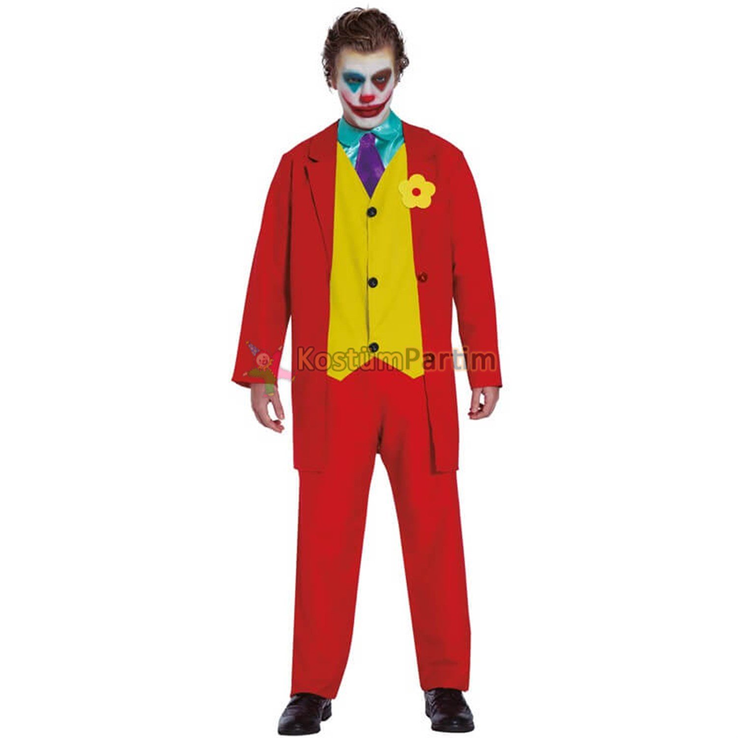 Joker Kostümü Kırmızı CeketliErkek KostümleriKostümPartim ★ Joker Kostümü Kırmızı Ceketli / Yetişkin Halloween Kostümleri