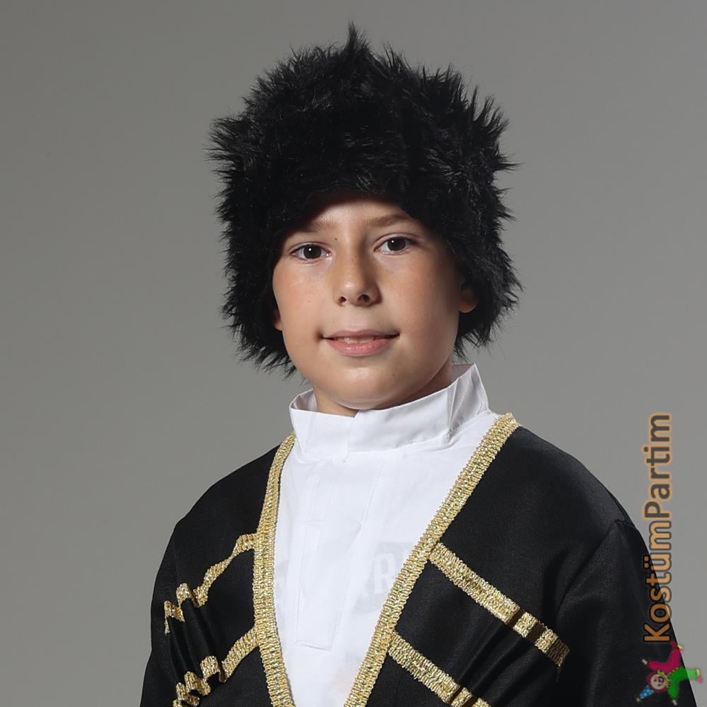 Kalpak Şapka, Kadife Kumaş Kafkas Şapkası Şapkalar Kalpak Şapka, Kafkas Şapkası - KostümPartim®