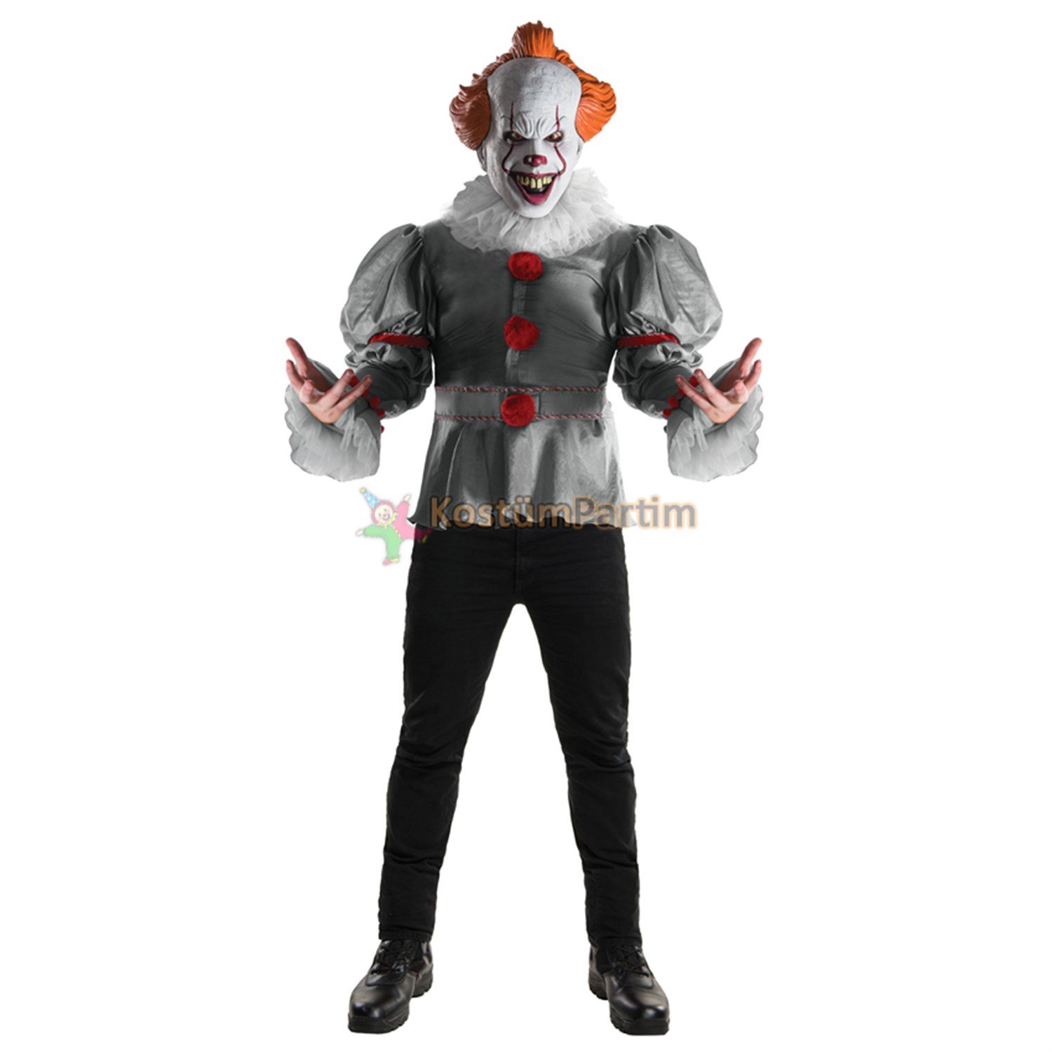 Katil Palyaço Penny Wise BluzErkek KostümleriKostümPartim ★ Katil Palyaço Penny Wise Kostümü Bluz / Yetişkin Kostümleri