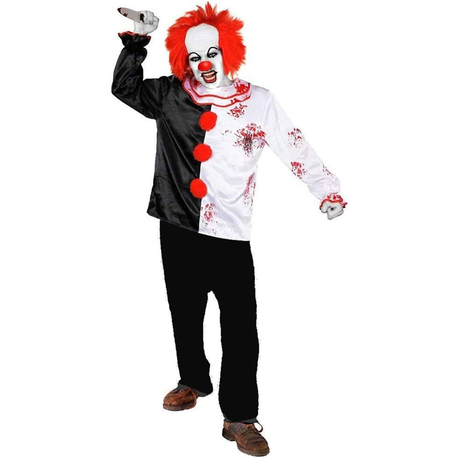 Katil Palyaço Siyah Beyaz BluzErkek KostümleriKostümPartim ★ Katil Palyaço Yetişkin Bluz / Yetişkin Kostümleri
