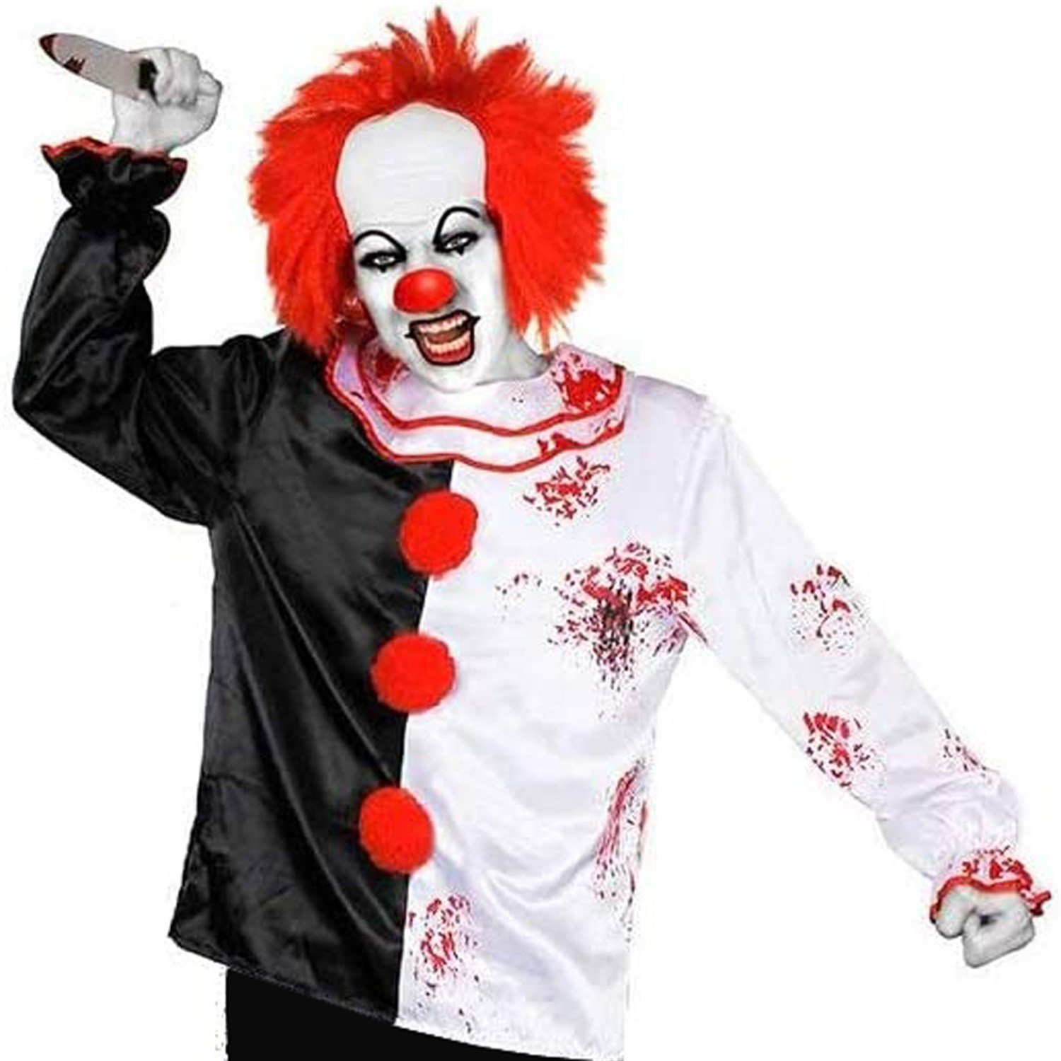Katil Palyaço Siyah Beyaz BluzErkek KostümleriKostümPartim ★ Katil Palyaço Yetişkin Bluz / Yetişkin Kostümleri