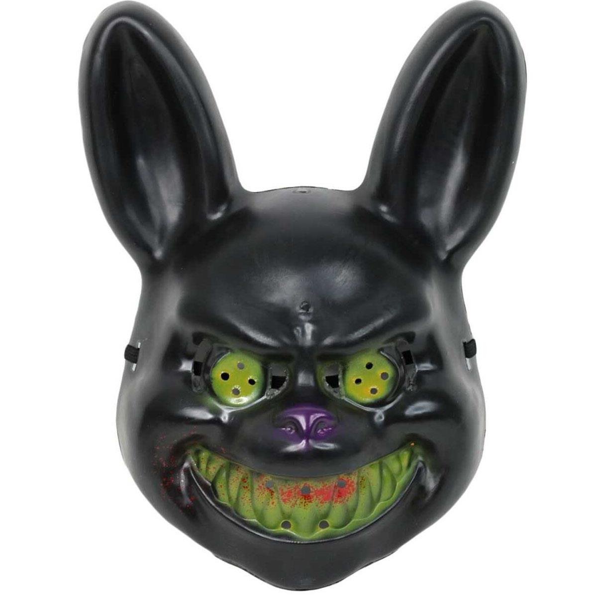 Katil Tavşan Maskesi Kanlı Siyah Plastik Maskeler KostümPartim® Katil Tavşan Maskesi - Kanlı Siyah Plastik ile Korku Temalı Partilere Hazırlanın!