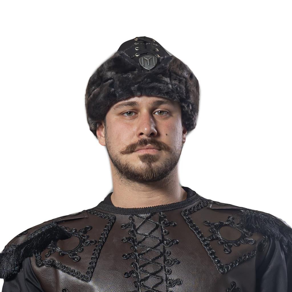 Kayı Boyu Şapkası - Ertuğrul Gazi Deri Börk Osmanlı Aksesuarları Kayı Boyu Şapkası - Ertuğrul Gazi Deri Börk - KostümPartim®