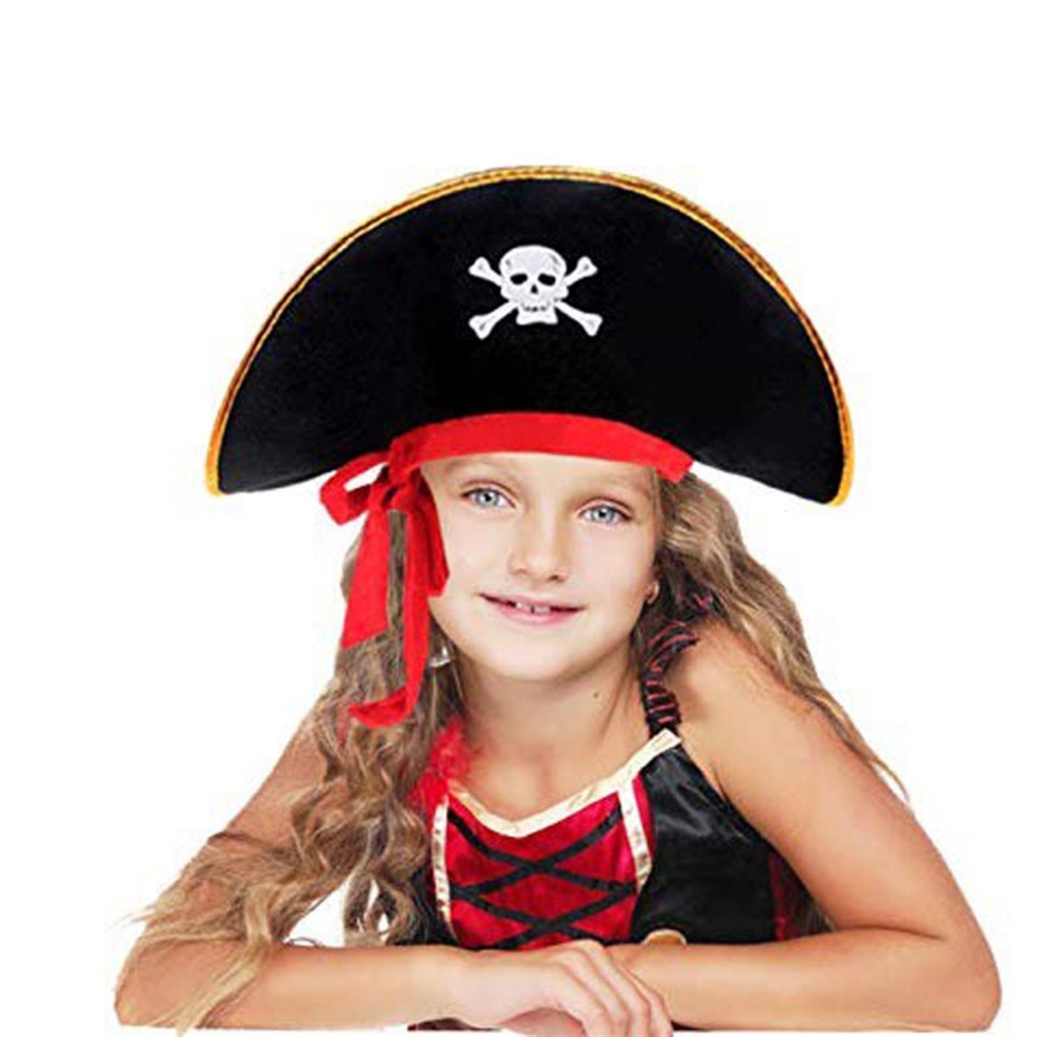 Kırmızı Kuşaklı Korsan Şapkası Çocuk BoyŞapkalarKostümPartim ★ Çocuk Korsan Şapkası Kırmızı Kuşaklı / Şapkalar