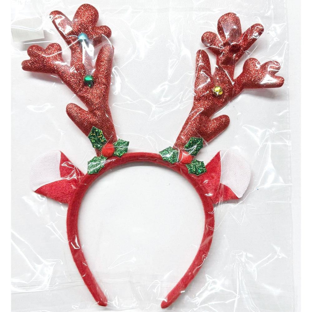 Kırmızı Simli Nar Çiçekli Uzun Geyik Boynuz Taç Yılbaşı Parti Malzemeleri KostümPartim® Kırmızı Simli Nar Çiçekli Uzun Geyik Boynuz Taç - Yılbaşı Partinizde Şıklığınızı Tamamlayın