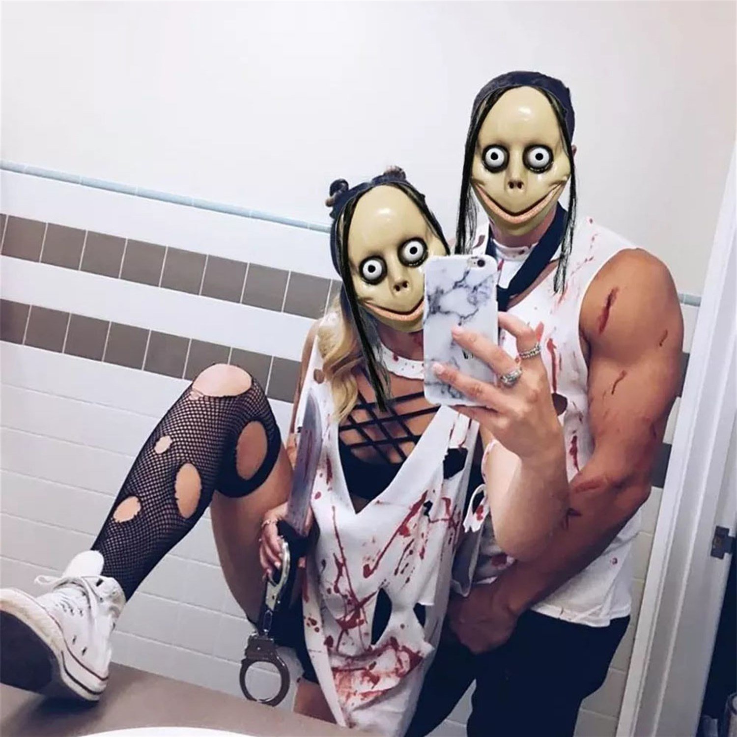 Korkunç Momo MaskesiMaskelerKostümPartim ★ Halloween Momo Maskesi / Halloween Maskeleri