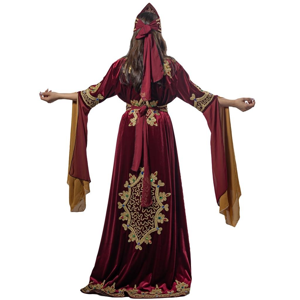 Kösem Sultan Kıyafeti Yetişkin Kadın Lüks Kadife Bindallı Elbisesi Bordo Bayan Kostümleri Kösem Sultan Kıyafeti Yetişkin Kadın Lüks Kadife Bordo Bindallı Elbisesi - KostümPartim®
