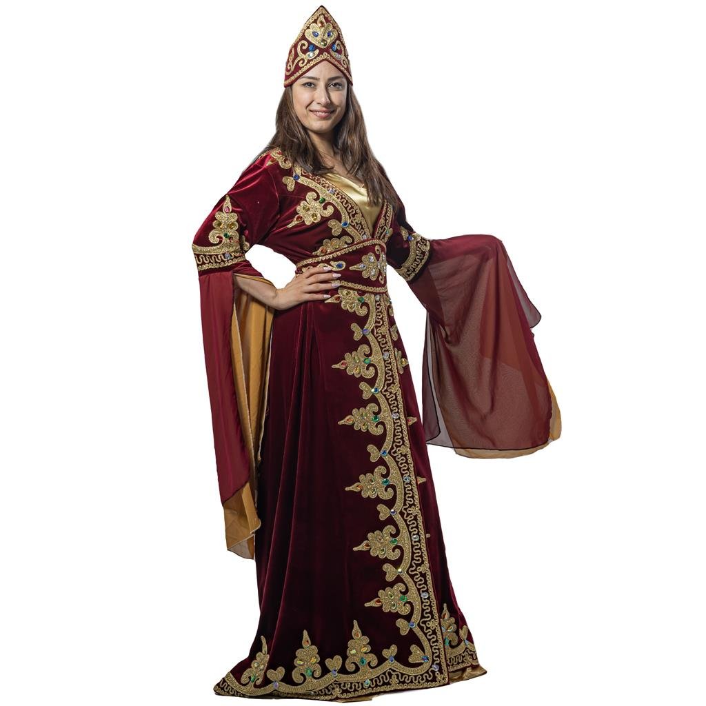 Kösem Sultan Kıyafeti Yetişkin Kadın Lüks Kadife Bindallı Elbisesi Bordo Bayan Kostümleri Kösem Sultan Kıyafeti Yetişkin Kadın Lüks Kadife Bordo Bindallı Elbisesi - KostümPartim®