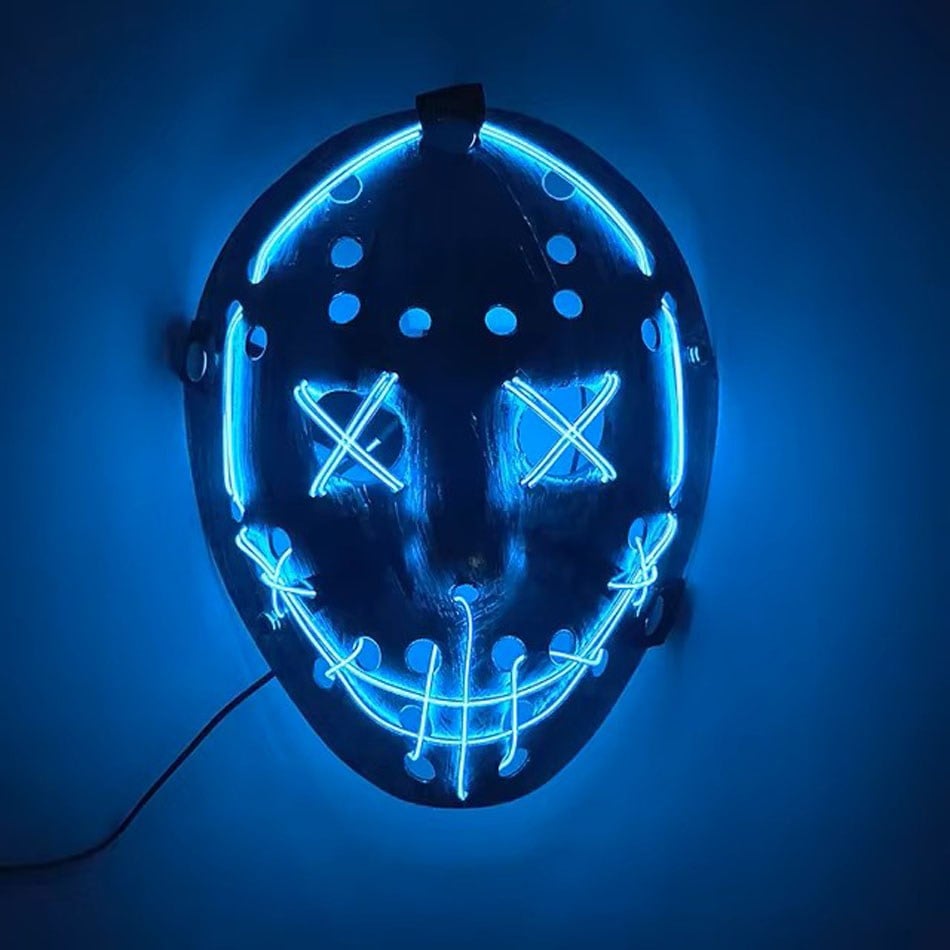 LED Işıklı Jason Maskesi Mavi 3 Modlu Halloween Korku Maskesi Maskeler KostümPartim® | LED Işıklı Jason Maskesi Mavi 3 Modlu | Halloween Korku ve Parti Maskesi