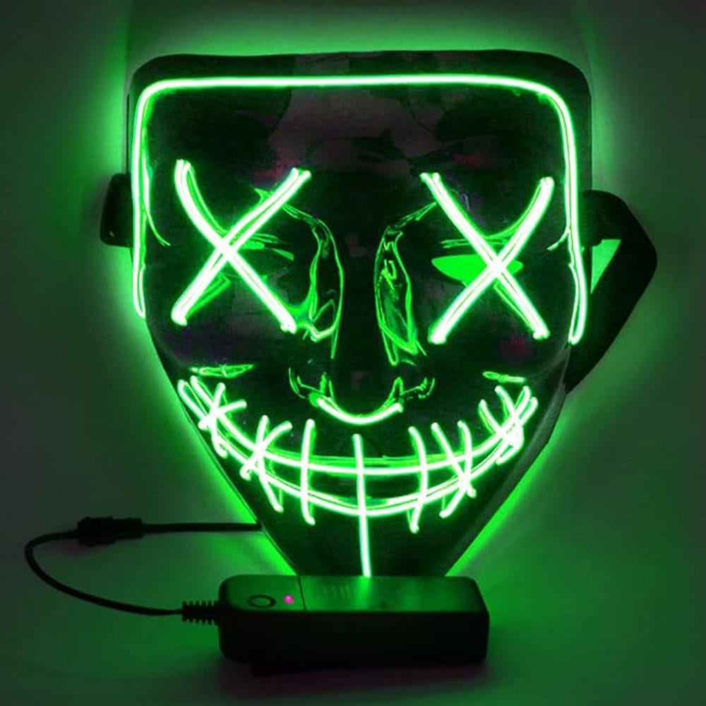 Led Işıklı VFor Vendetta Maske Yeşil Anon Maskesi Maskeler Led Işıklı VFor Vendetta Maske Yeşil Anon Maskesi - KostümPartim®