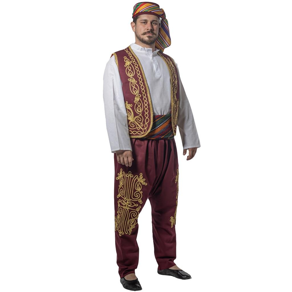 Macuncu Kostümü Yetişkin Ramazan Satıcı Kıyafeti Osmanlı İşlemeli Bordo Şerbetçi Kostümleri Macuncu Kostümü Osmanlı İşlemeli Yetişkin Kıyafeti - KostümPartim®