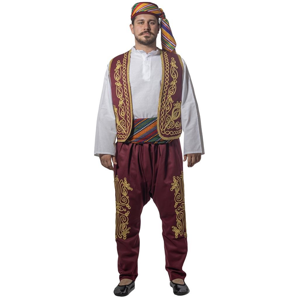 Macuncu Kostümü Yetişkin Ramazan Satıcı Kıyafeti Osmanlı İşlemeli Bordo Şerbetçi Kostümleri Macuncu Kostümü Osmanlı İşlemeli Yetişkin Kıyafeti - KostümPartim®