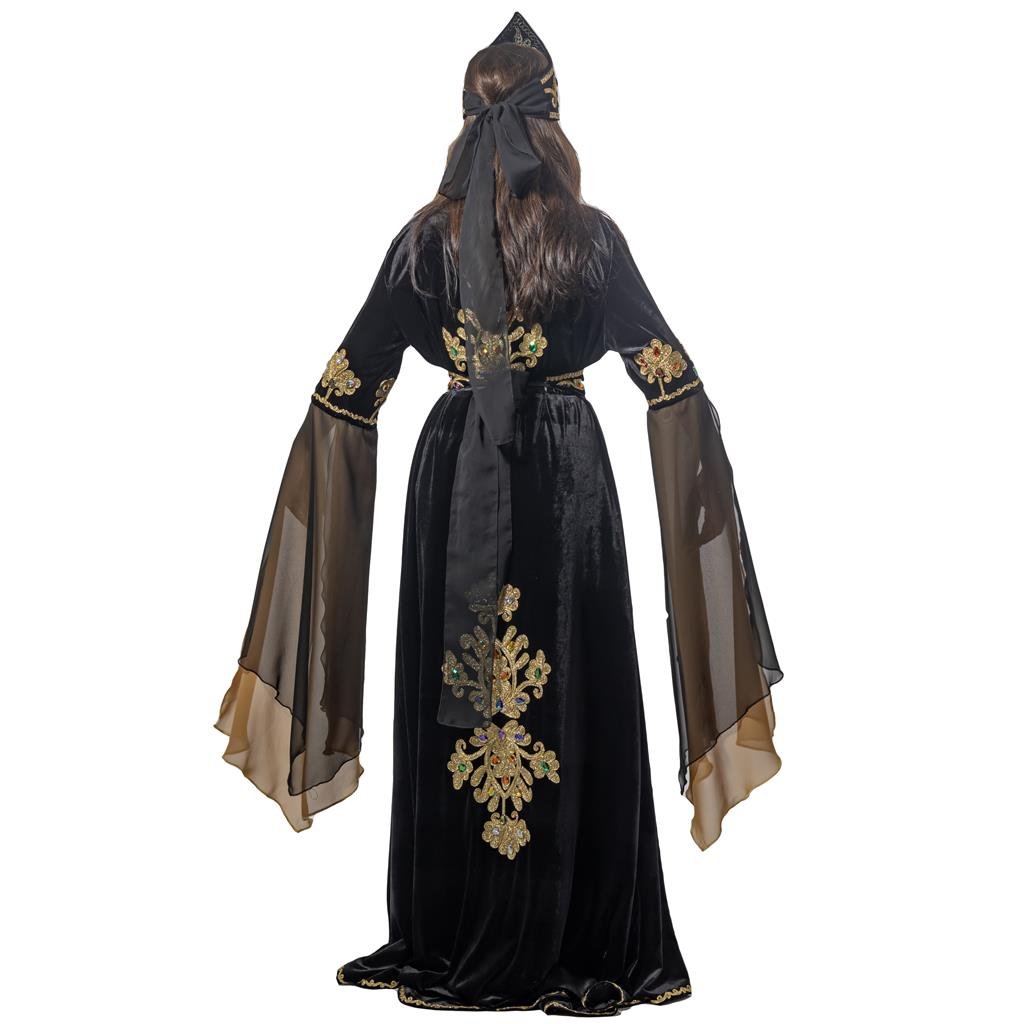 Mahidevran Sultan Kıyafeti Yetişkin Kadın Lüks Kadife Bindallı Elbisesi Siyah Bayan Kostümleri Mahidevran Sultan Kıyafeti Yetişkin Kadın Lüks Kadife Bindallı Elbisesi Siyah - KostümPartim®