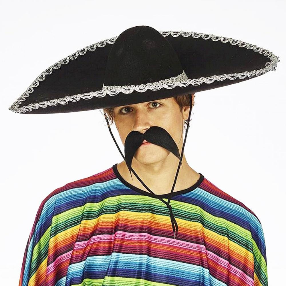 Meksikalı Şapkası Siyah Mariachi 50cm Şapka Şapkalar Meksikalı Şapkası Siyah El-Mariachi Şapka - KostümPartim®