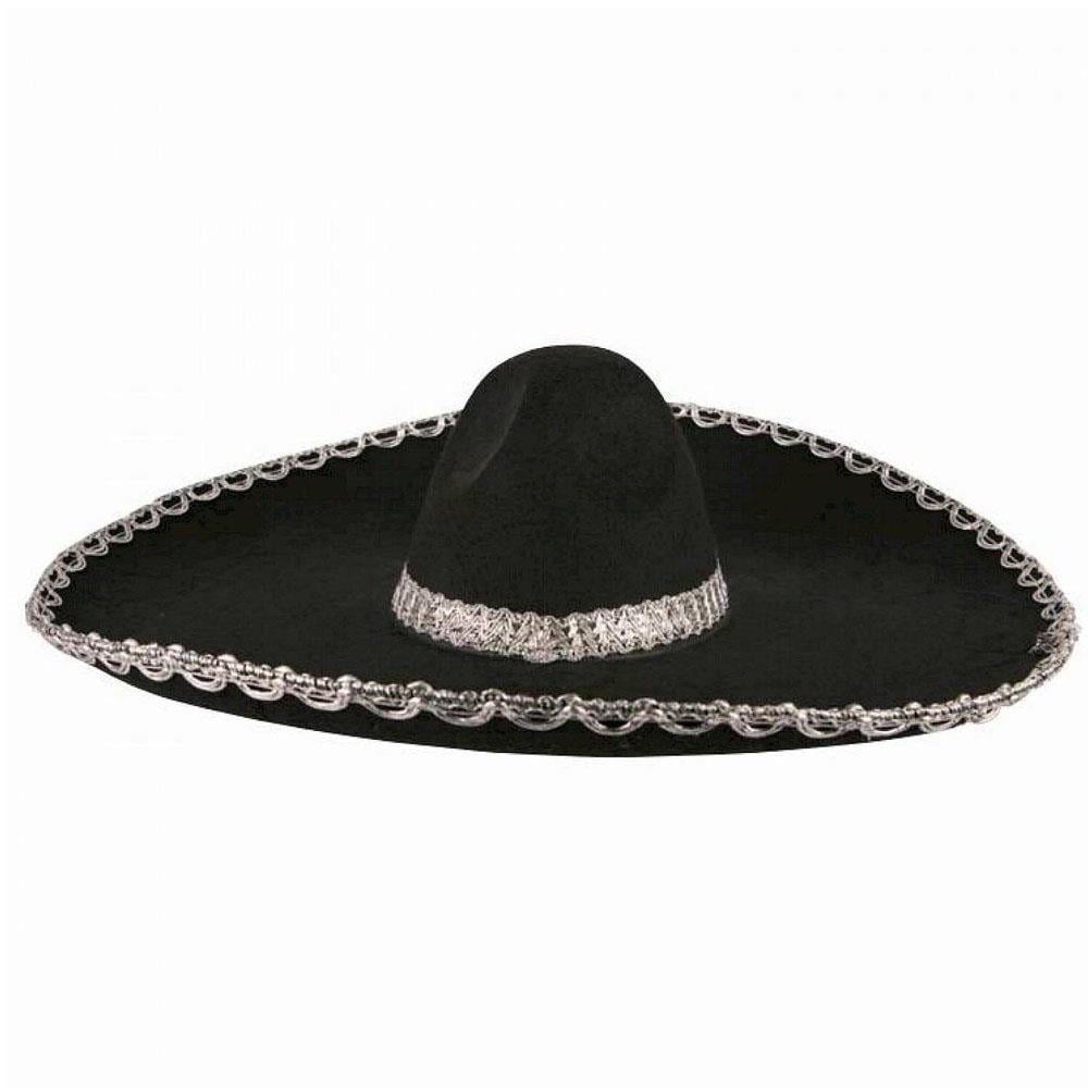Meksikalı Şapkası Siyah Mariachi 50cm Şapka Şapkalar Meksikalı Şapkası Siyah El-Mariachi Şapka - KostümPartim®