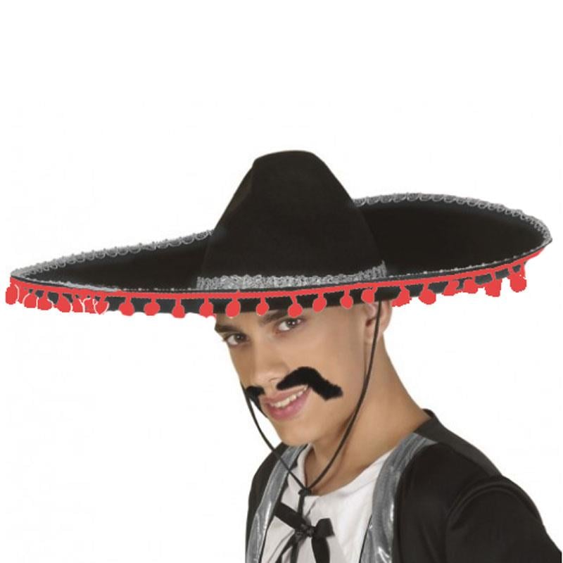 Meksikalı Şapkası Siyah Mariachi Şapka Şapkalar Meksikalı Şapkası Siyah Mariachi Şapka - KostümPartim®