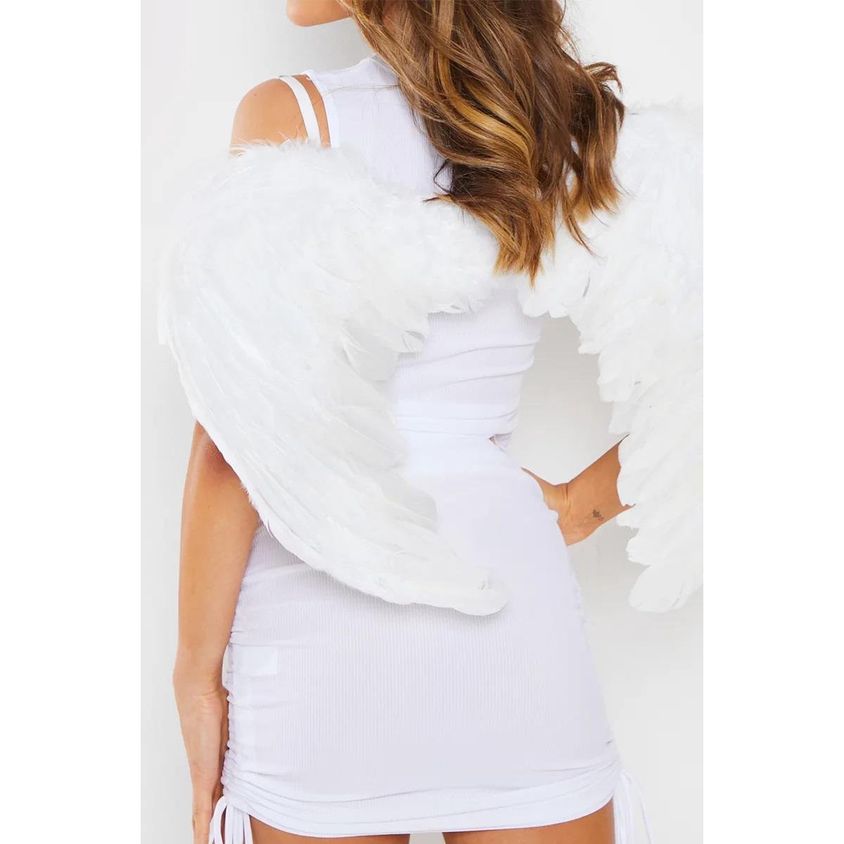 Melek Kanadı Beyaz Orta boy 60cm Kanatlar Melek Kanadı Beyaz Orta boy - KostümPartim®