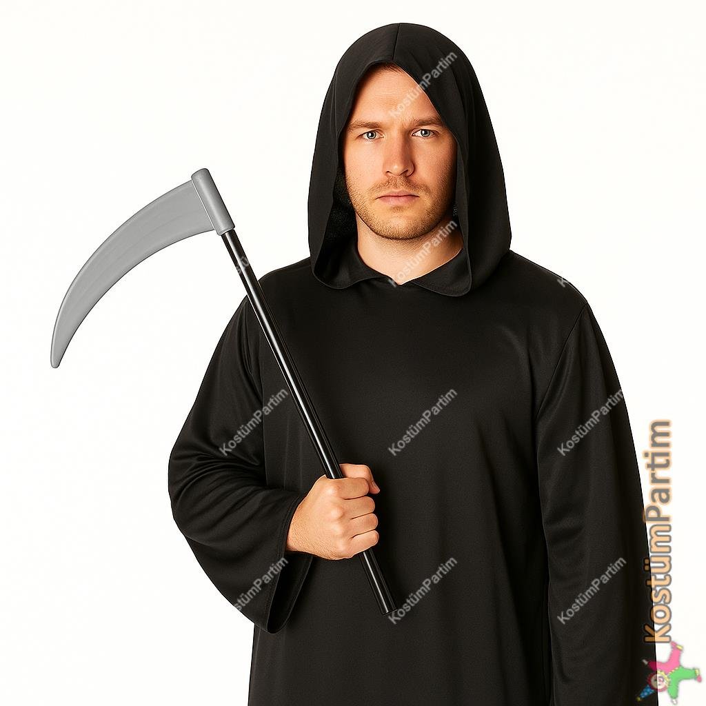 Mini Orak Halloween Azrail Orağı Plastik Tırpan 50cm Hallooween Aksesuarları Mini Orak Halloween Azrail Orağı Plastik Tırpan 50cm - KostümPartim®