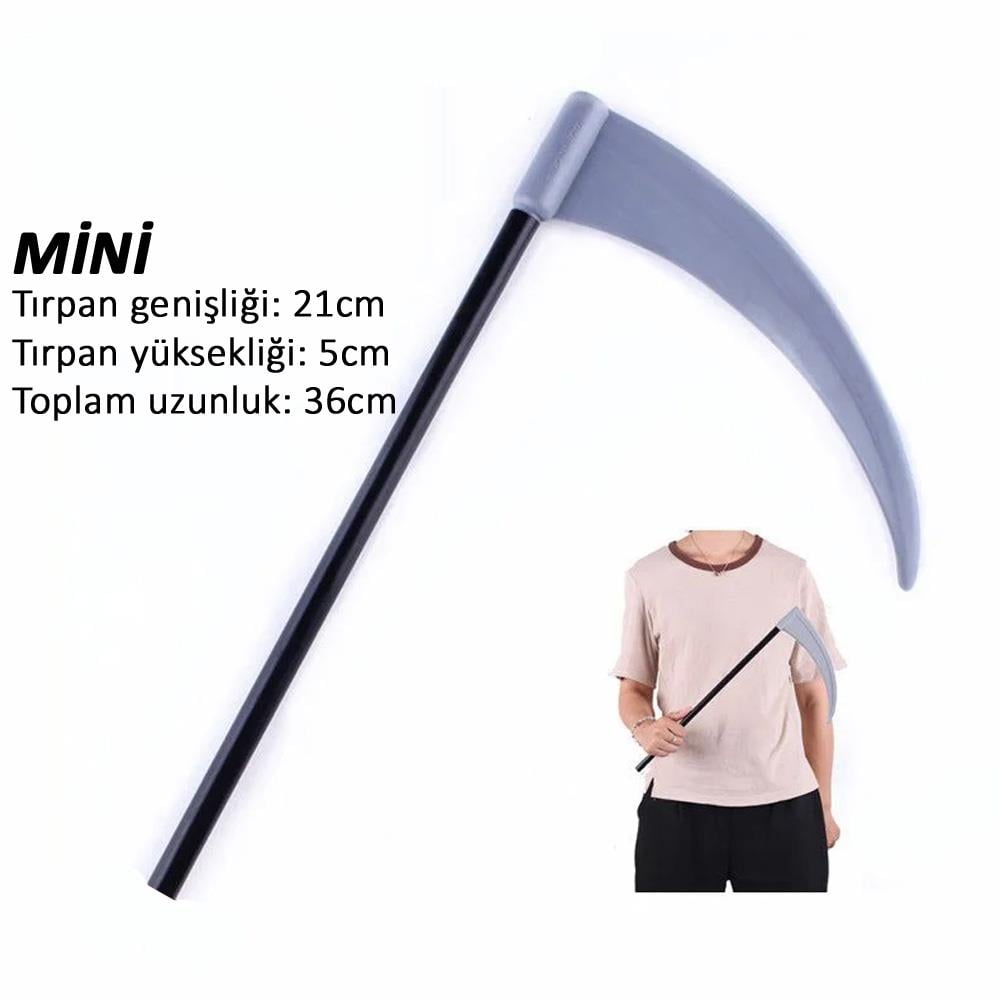 Mini Orak Halloween Azrail Orağı Plastik Tırpan 50cm Hallooween Aksesuarları Mini Orak Halloween Azrail Orağı Plastik Tırpan 50cm - KostümPartim®