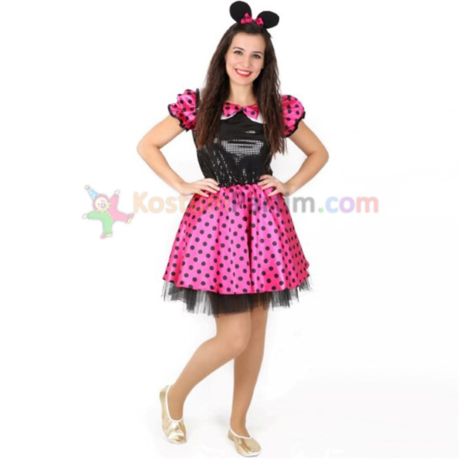 Minnie Mouse Kostümü PembeYetişkin Bayan Kostümleri