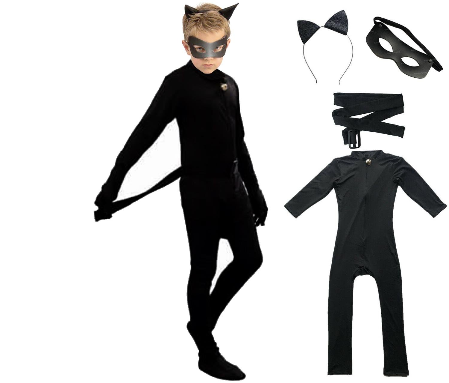 Mucize KaraKedi Kostümü Cat Noir Kıyafeti Karakter Kostümleri Mucize Uğur Böceği Kara Kedi Kostümü - KostümPartim®
