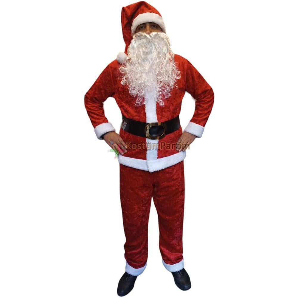Noel Baba Kıyafeti Kadife Yetişkin Kostümü Noel Baba Kostümleri Noel Baba Kıyafeti Kadife - KostümPartim®