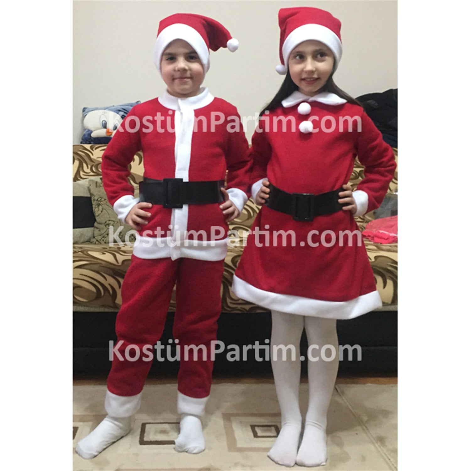 Noel Baba Kostümü 4-5Yaş Polar Erkek Çocuk KıyafetiYılbaşı Çocuk Kostümleri