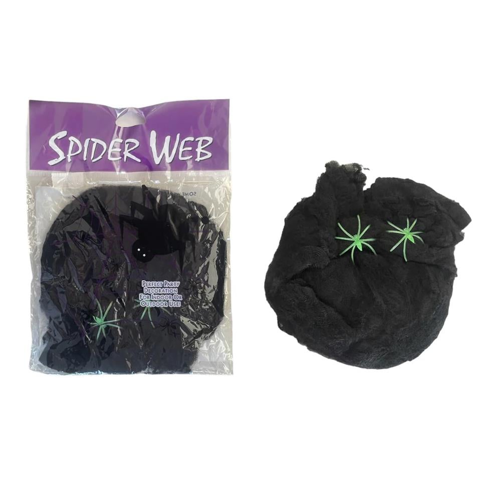 Örümcek Ağı Dekor Süs Siyah (Yumuşak Model) Halloween Dekorasyon Halloween Dekorasyon Örümcek Ağı Siyah- KostümPartim®