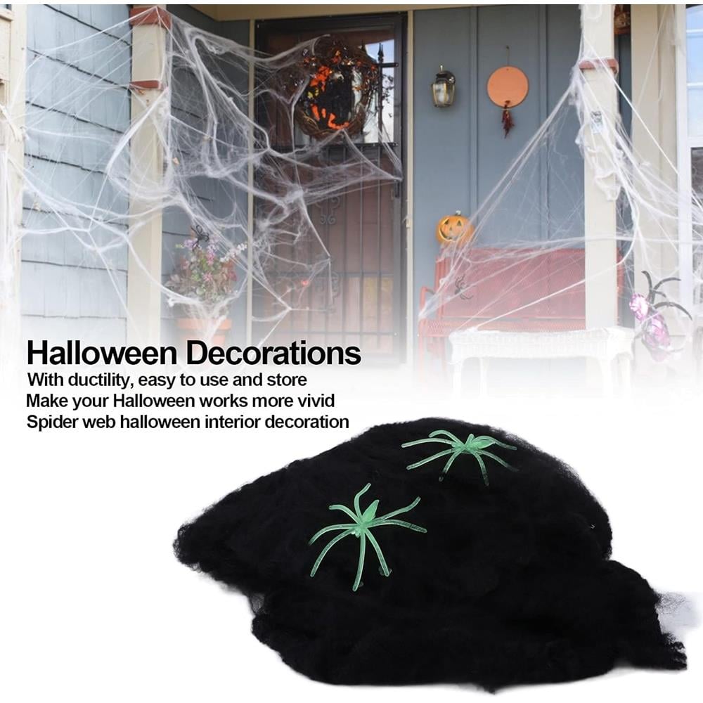 Örümcek Ağı Dekor Süs Siyah (Yumuşak Model) Halloween Dekorasyon Halloween Dekorasyon Örümcek Ağı Siyah- KostümPartim®