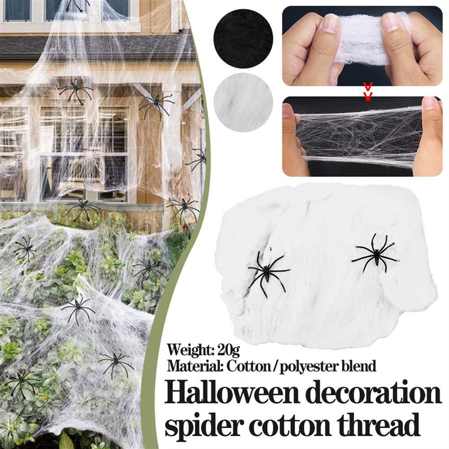 Örümcek Ağı Dekor Süs (Yumuşak Model) Hallooween Aksesuarları Halloween Dekorasyon Örümcek Ağı Beyaz - KostümPartim®