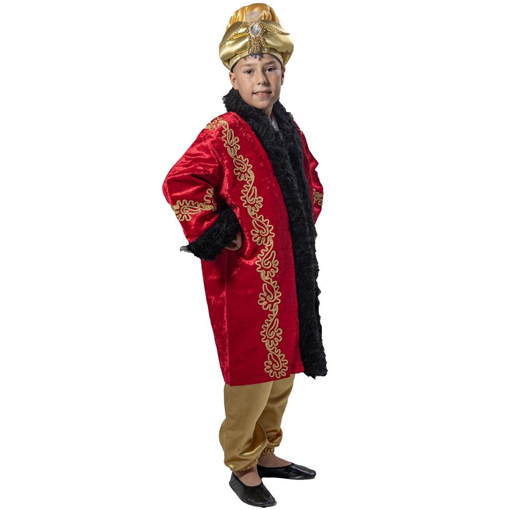 Padişah Kostümü Erkek Çocuk Kıyafeti Kırmızı Çocuk Kostümleri Padişah Kostümü Erkek Çocuk Kıyafeti - KostümPartim®