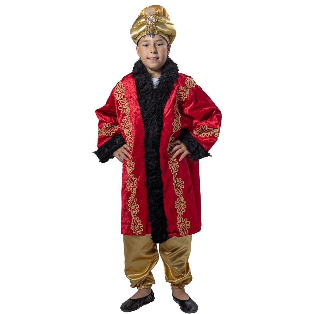 Padişah Kostümü Erkek Çocuk Kıyafeti Kırmızı Çocuk Kostümleri Padişah Kostümü Erkek Çocuk Kıyafeti - KostümPartim®