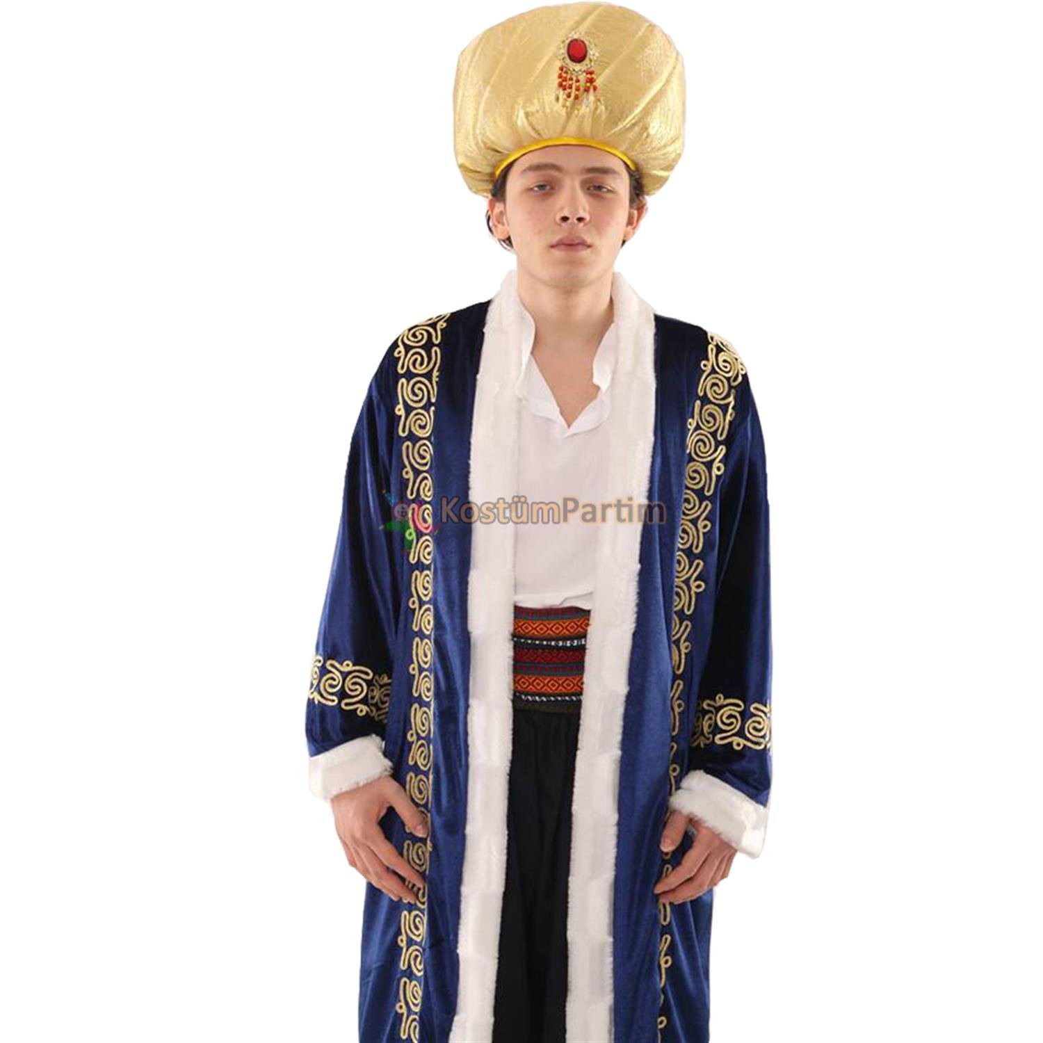 Padişah Kostümü Lacivert Tam Takım Erkek Kostümleri Padişah Kostümü Lacivert Tam Takım - KostümPartim®