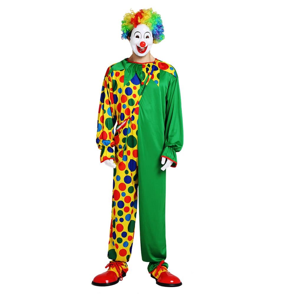 Palyaço Kostümü Tulum Yeşil Renkli Puanlı Yetişkin Yetişkin Palyaço Kıyafetleri Palyaço Kostümü Tulum Yeşil Renkli Puanlı - KostümPartim®