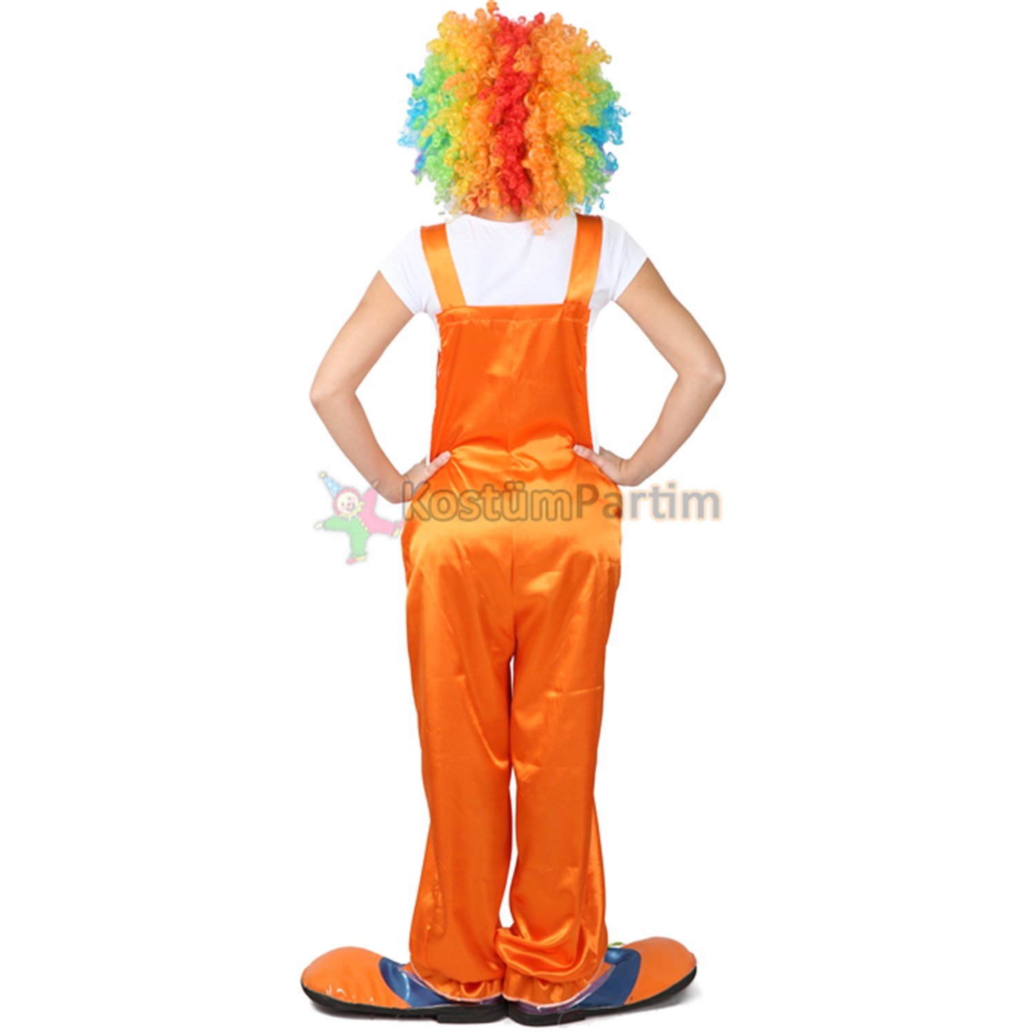 Palyaço Kostümü Turuncu SolopetYetişkin Palyaço Kıyafetleri