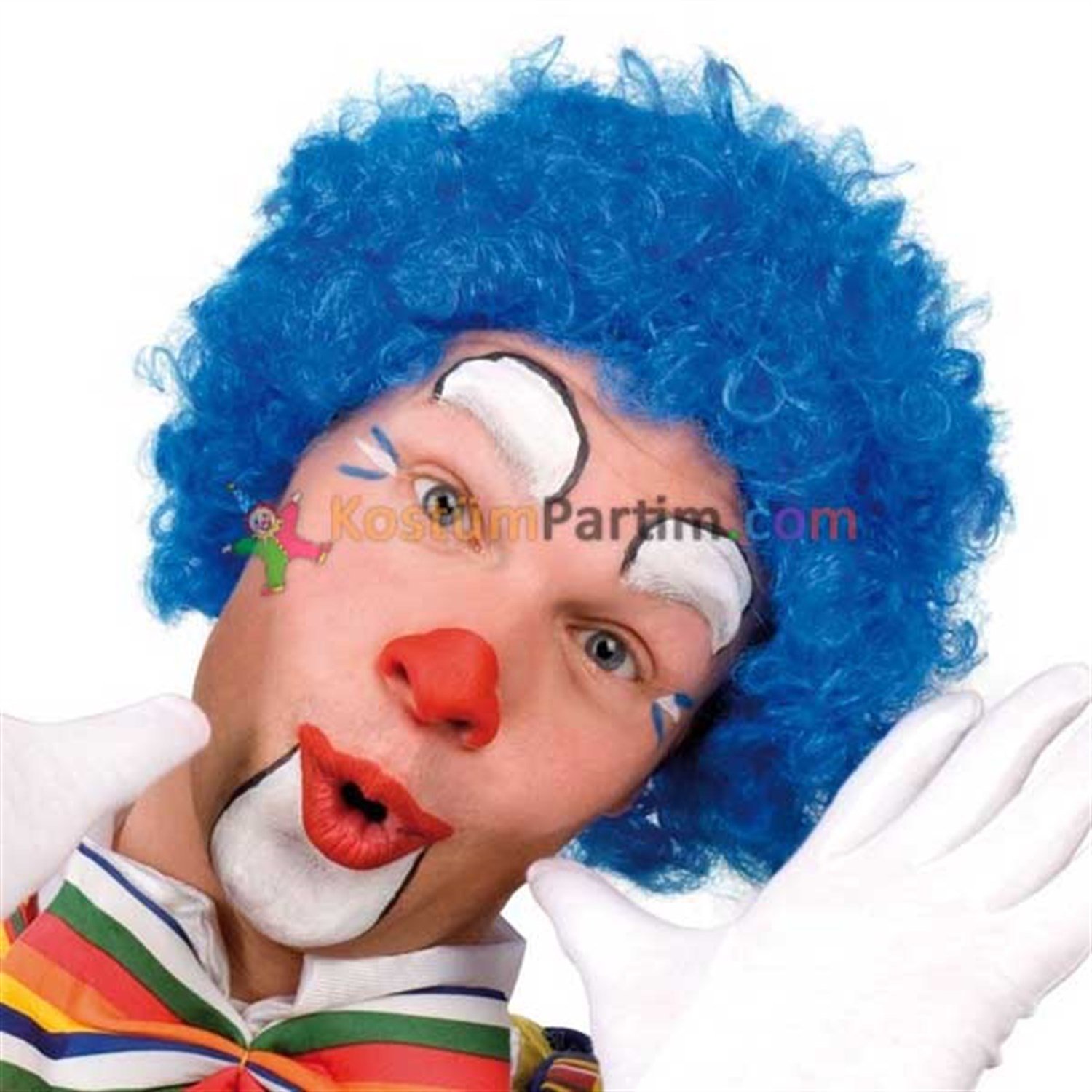 Palyaço Peruğu MaviPalyaço Aksesuarları