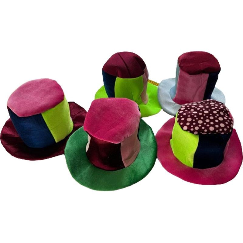 Palyaço Şapkası, Kumaş Melon Karışık Renk Şapka Palyaço Aksesuarları Palyaço Şapkası Kumaş Melon Karışık Renk - KostümPartim®