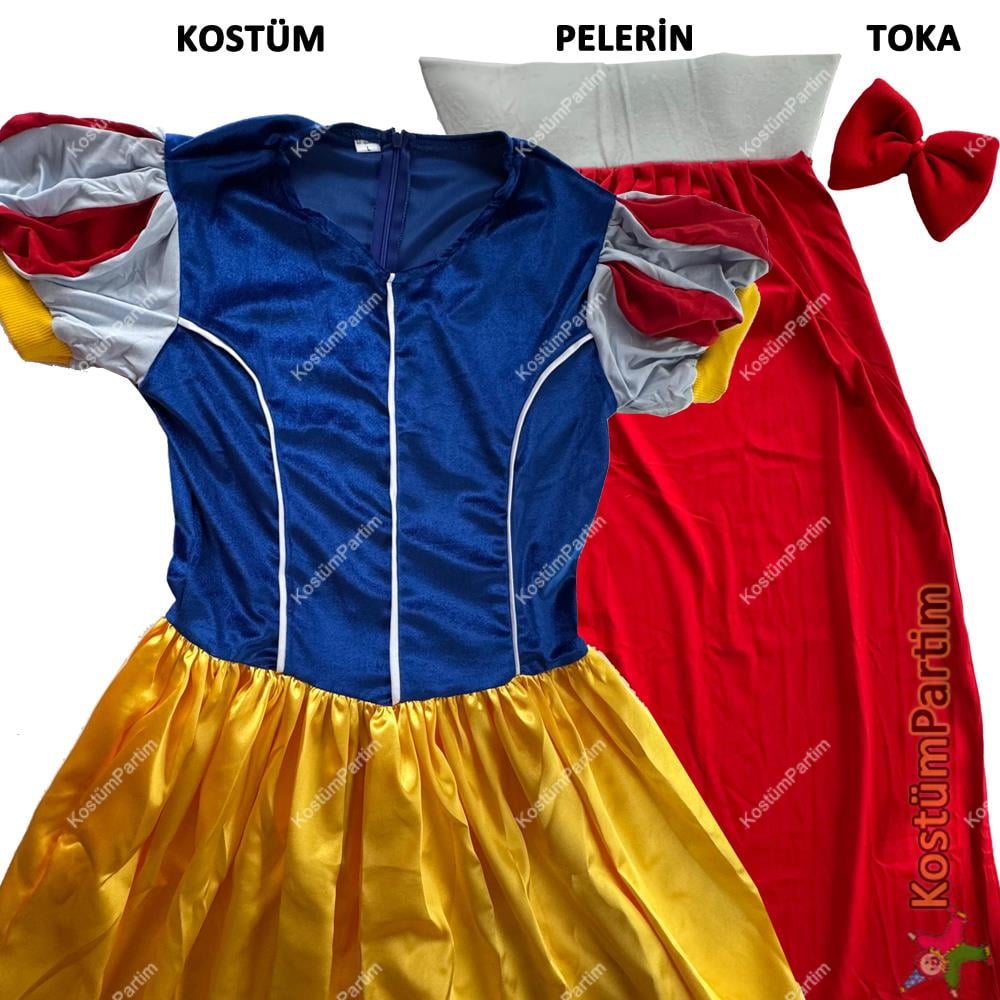 Pamuk Prenses Kostümü (Pelerinli) Yetişkin Bayan Kostümleri Pamuk Prenses Kostümü (Pelerinli) - KostümPartim®