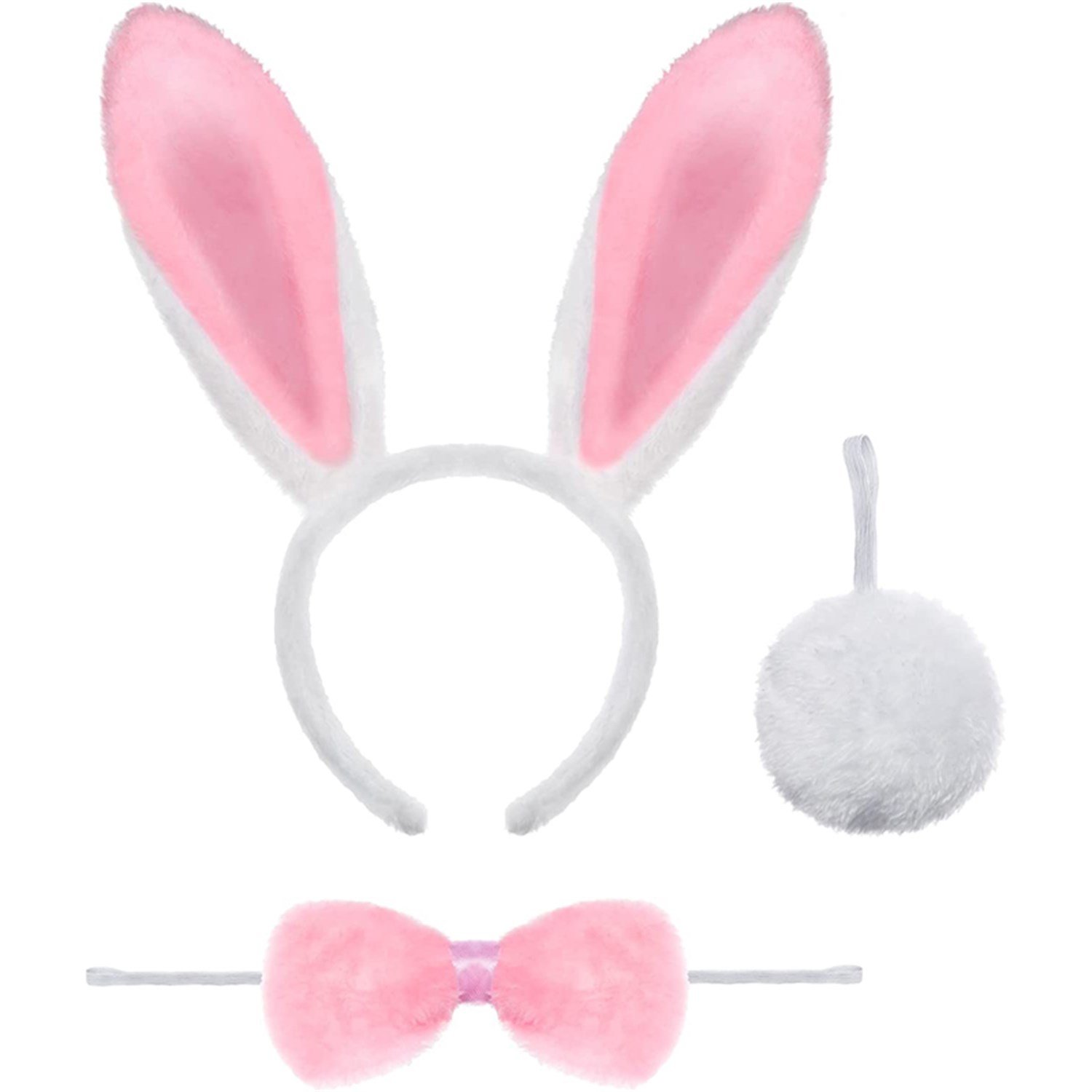 Pembe Tavşan Taç, Ponpon ve Papyon SetiTaçlarKostümPartim ★ Tavşan Taç Ponpon Papyon Seti / Taçlar