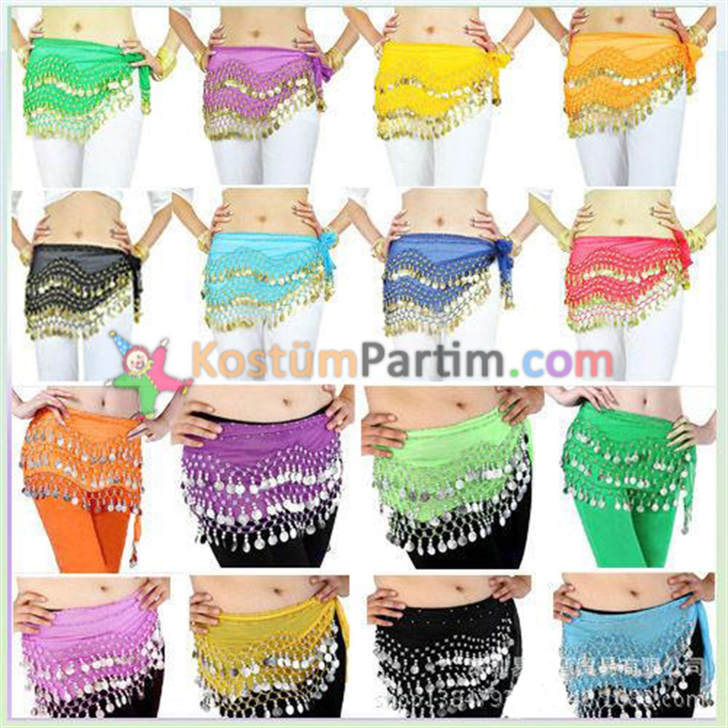 Shakira Dansöz Kemeri 6lı Paket Karışık RenklerdeDansöz Kemerleri