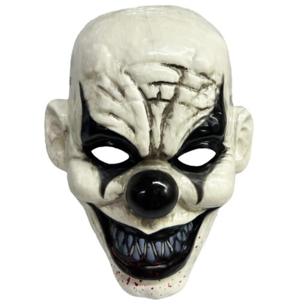 Siyah Burunlu Korkunç Palyaço Maskesi Maskeler KostümPartim® Korkunç Palyaço Maskesi – Halloween Korku Maske (Siyah Beyaz) | Sert Plastik Cosplay Maske