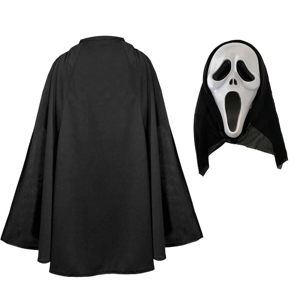 Siyah Pelerin ve Çığlık Maskesi Yetişkin Aksesuar Setleri Siyah Yakalı Pelerin ve Çığlık Maskesi Yetişkin - KostümPartim®