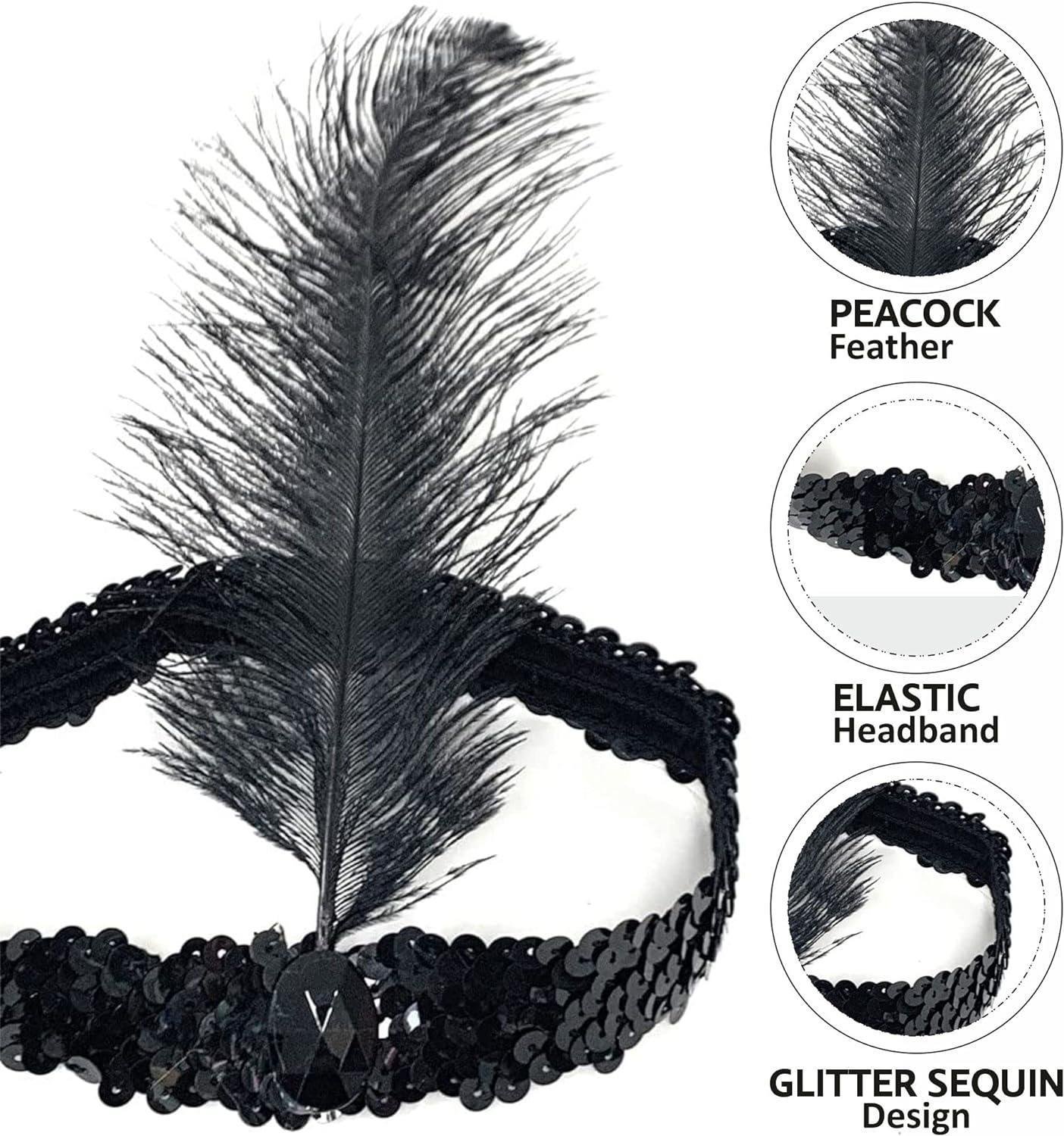 Siyah Renk Çarliston Başlık – 80'li ve 90'lı Yıllar Tüylü Saç Bandı Taçlar KostümPartim® Siyah Çarliston Başlık – 80’li ve 90’lı Yıllar Tüylü Saç Bandı | Retro Parti Aksesuarı