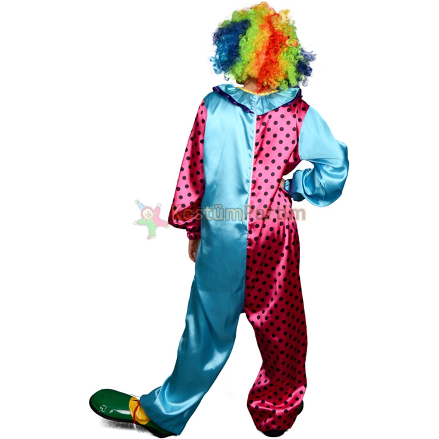 Tulum Palyaço Kostümü Karışık RenkliYetişkin Palyaço Kıyafetleri